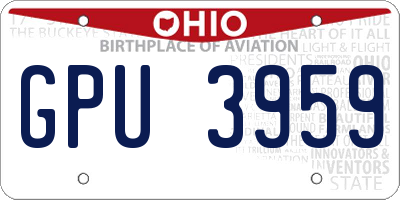 OH license plate GPU3959