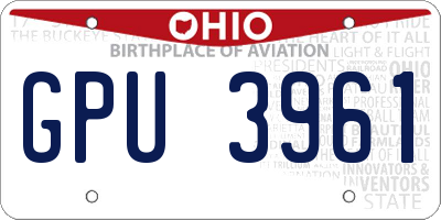 OH license plate GPU3961