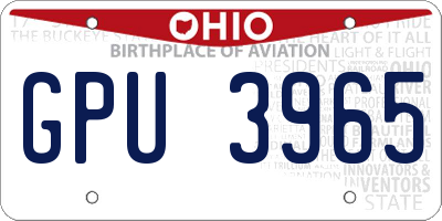 OH license plate GPU3965