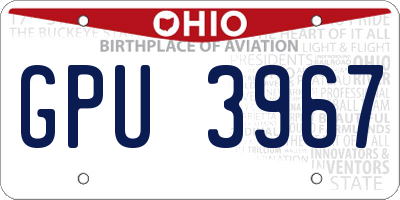OH license plate GPU3967