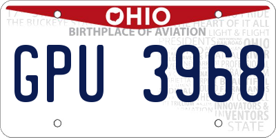 OH license plate GPU3968