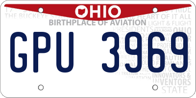 OH license plate GPU3969