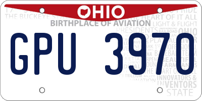 OH license plate GPU3970