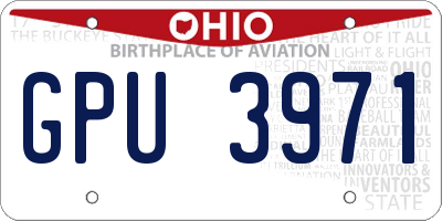 OH license plate GPU3971