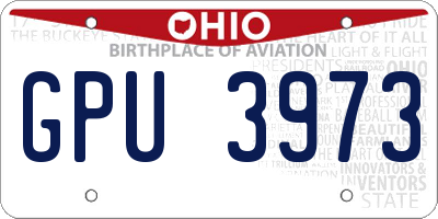 OH license plate GPU3973