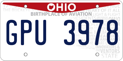 OH license plate GPU3978