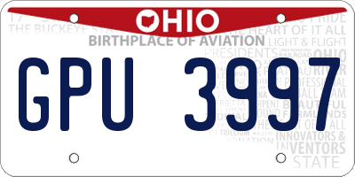 OH license plate GPU3997