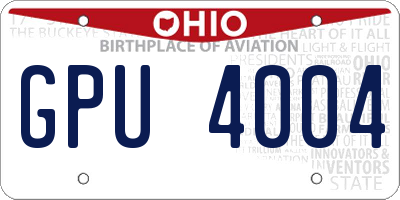 OH license plate GPU4004