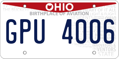 OH license plate GPU4006