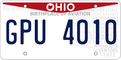 OH license plate GPU4010