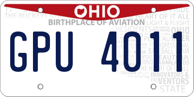 OH license plate GPU4011