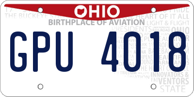 OH license plate GPU4018