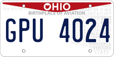 OH license plate GPU4024