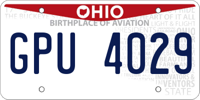 OH license plate GPU4029