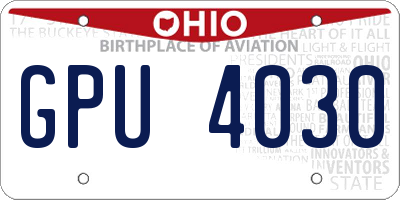 OH license plate GPU4030