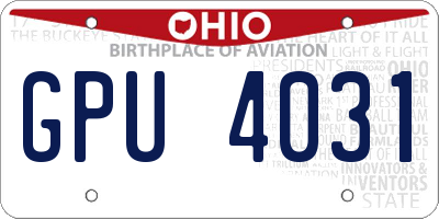 OH license plate GPU4031