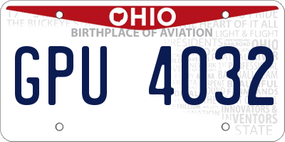 OH license plate GPU4032