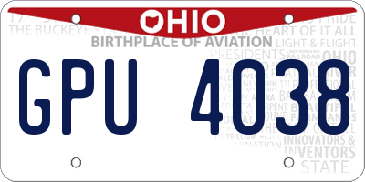 OH license plate GPU4038