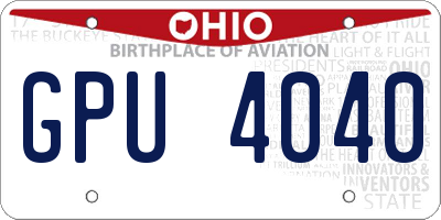 OH license plate GPU4040