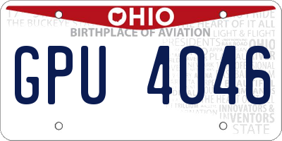 OH license plate GPU4046