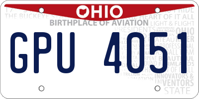 OH license plate GPU4051
