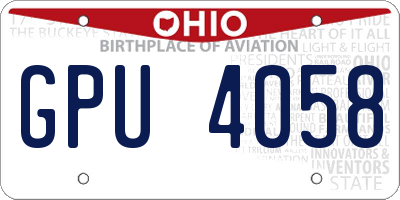 OH license plate GPU4058