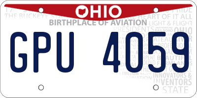 OH license plate GPU4059