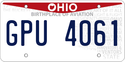 OH license plate GPU4061