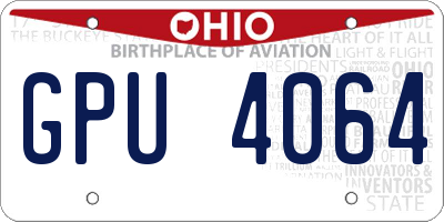 OH license plate GPU4064