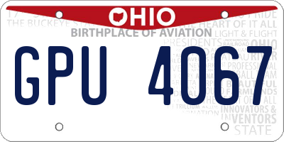 OH license plate GPU4067