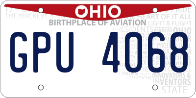 OH license plate GPU4068
