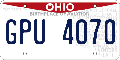 OH license plate GPU4070