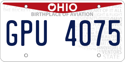 OH license plate GPU4075