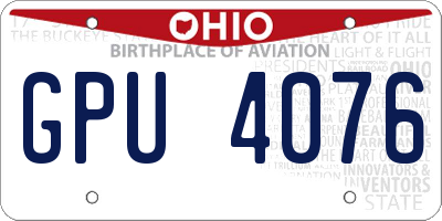 OH license plate GPU4076