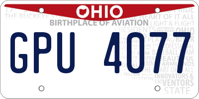 OH license plate GPU4077