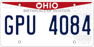 OH license plate GPU4084