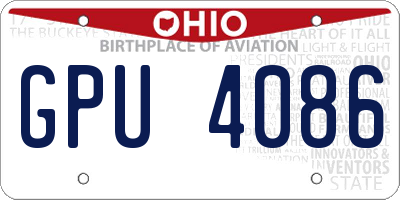OH license plate GPU4086