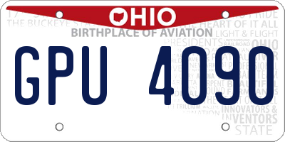 OH license plate GPU4090