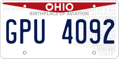 OH license plate GPU4092