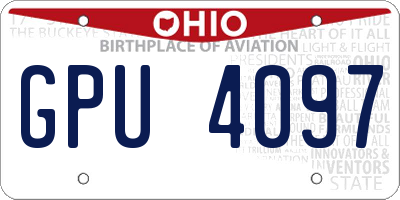 OH license plate GPU4097