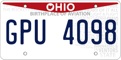 OH license plate GPU4098