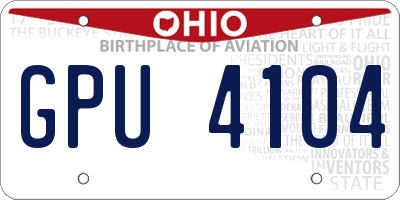 OH license plate GPU4104
