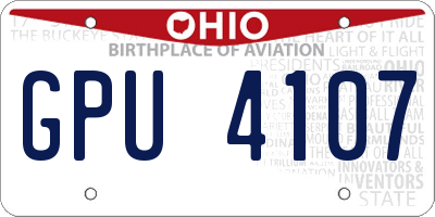 OH license plate GPU4107