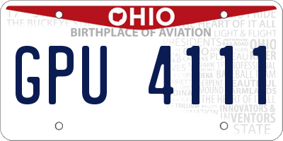 OH license plate GPU4111
