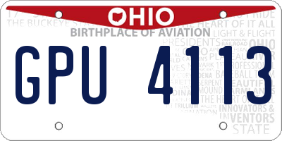 OH license plate GPU4113