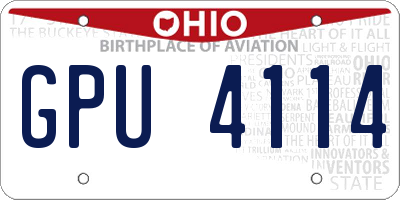 OH license plate GPU4114