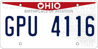 OH license plate GPU4116