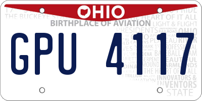 OH license plate GPU4117