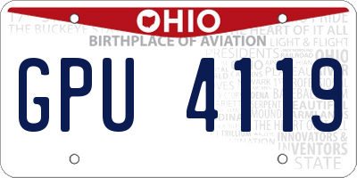 OH license plate GPU4119