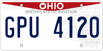 OH license plate GPU4120